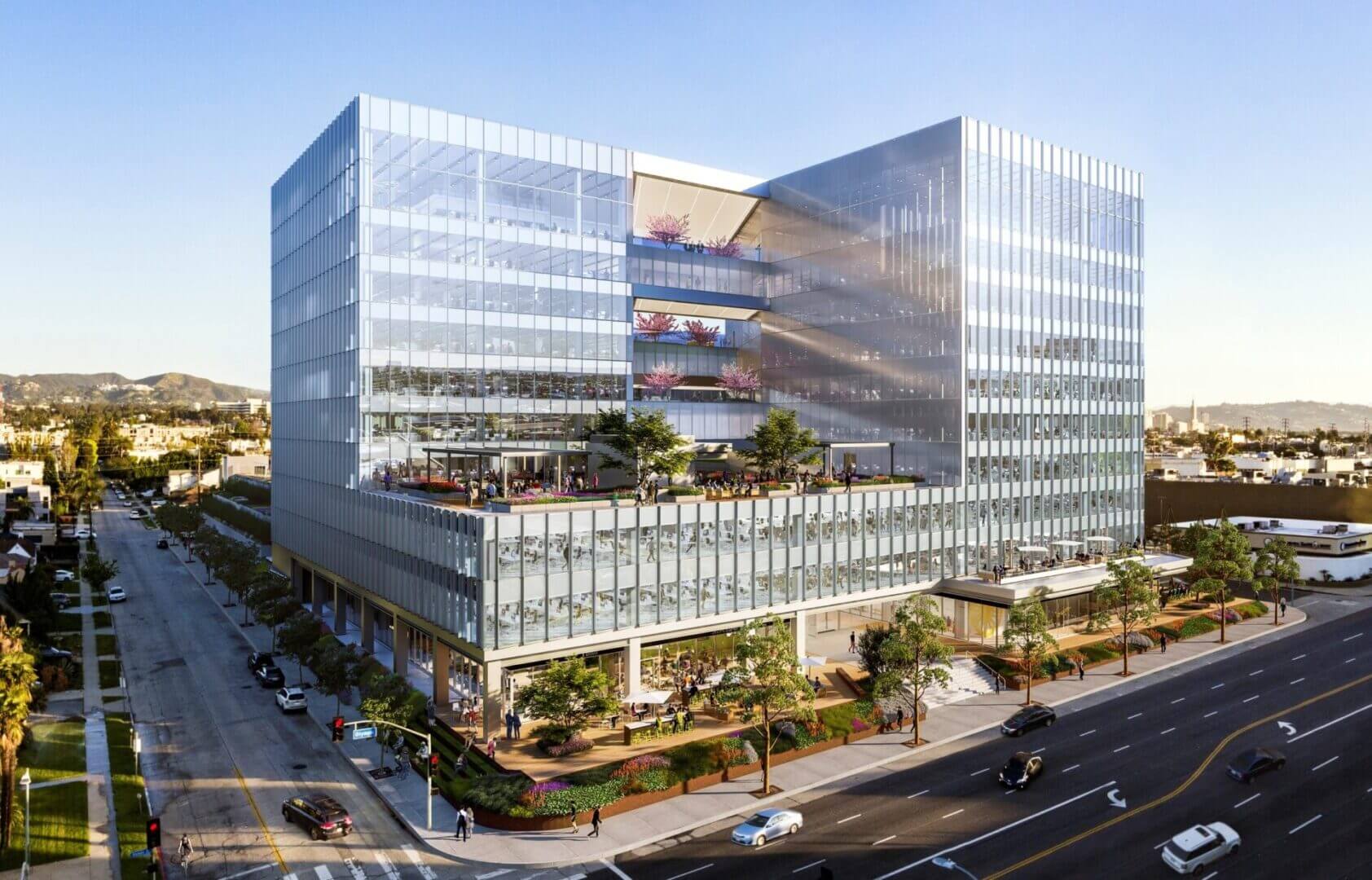 A rendering of the new building at L section